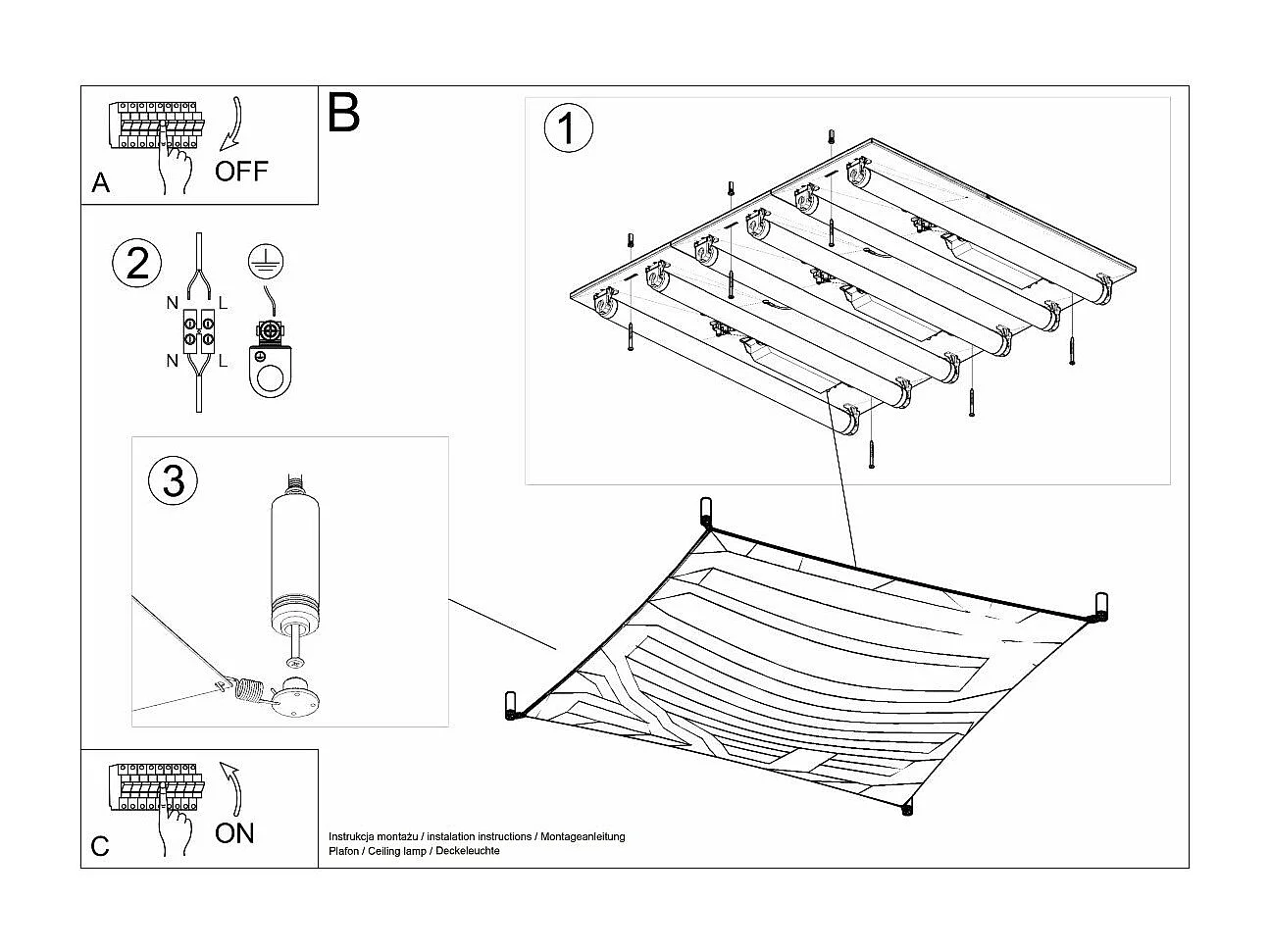 Plafonnier Lunara 3 blanc