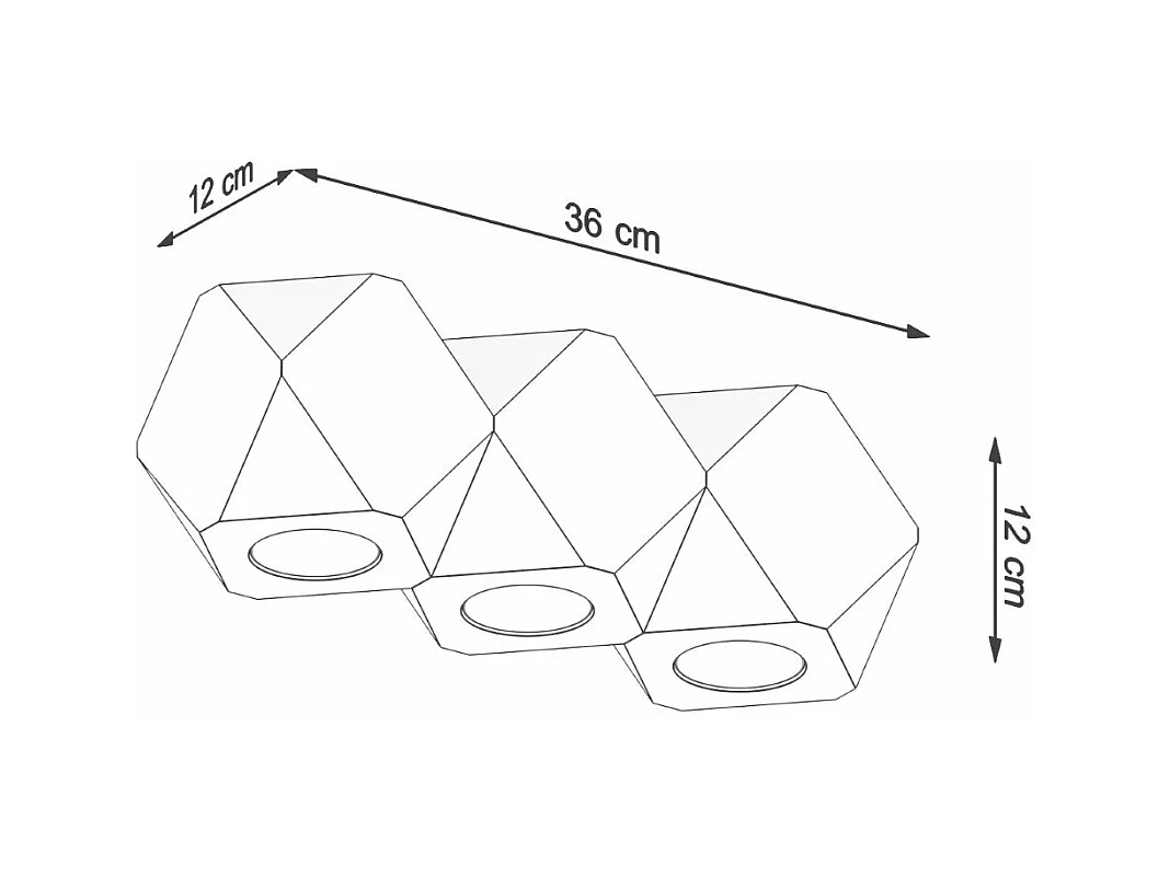Plafonnier Taina 3 en bois naturel