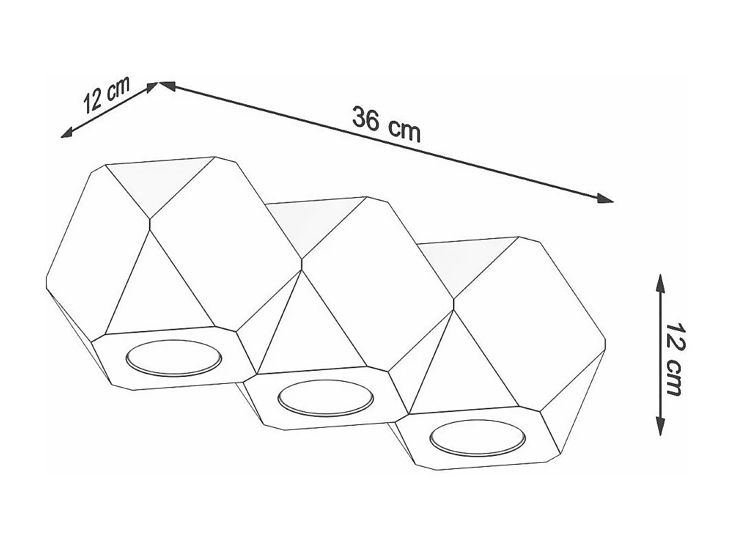 Plafonnier Taina 3 en bois naturel