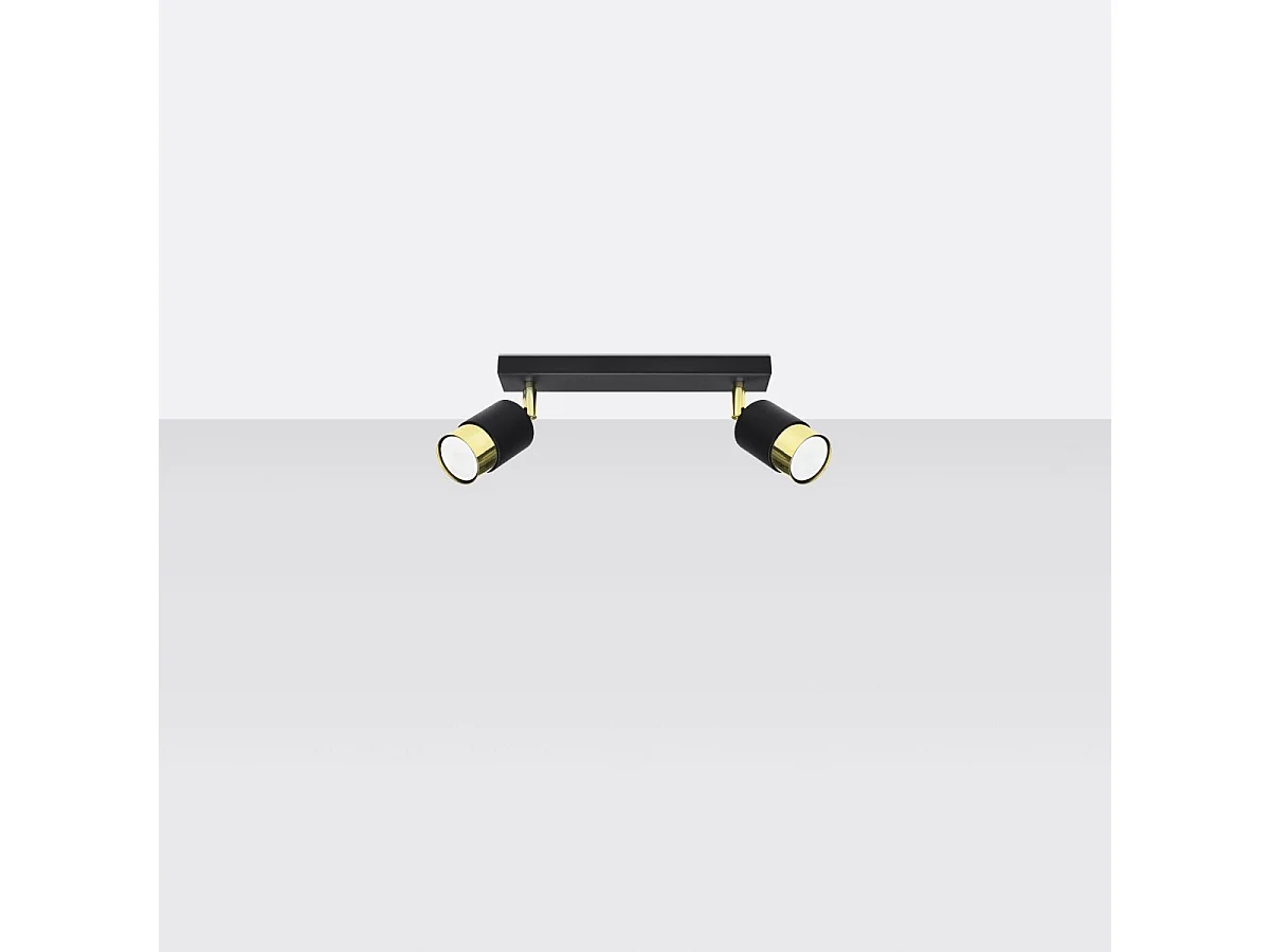 Plafonnier Nereus 2 noir-doré