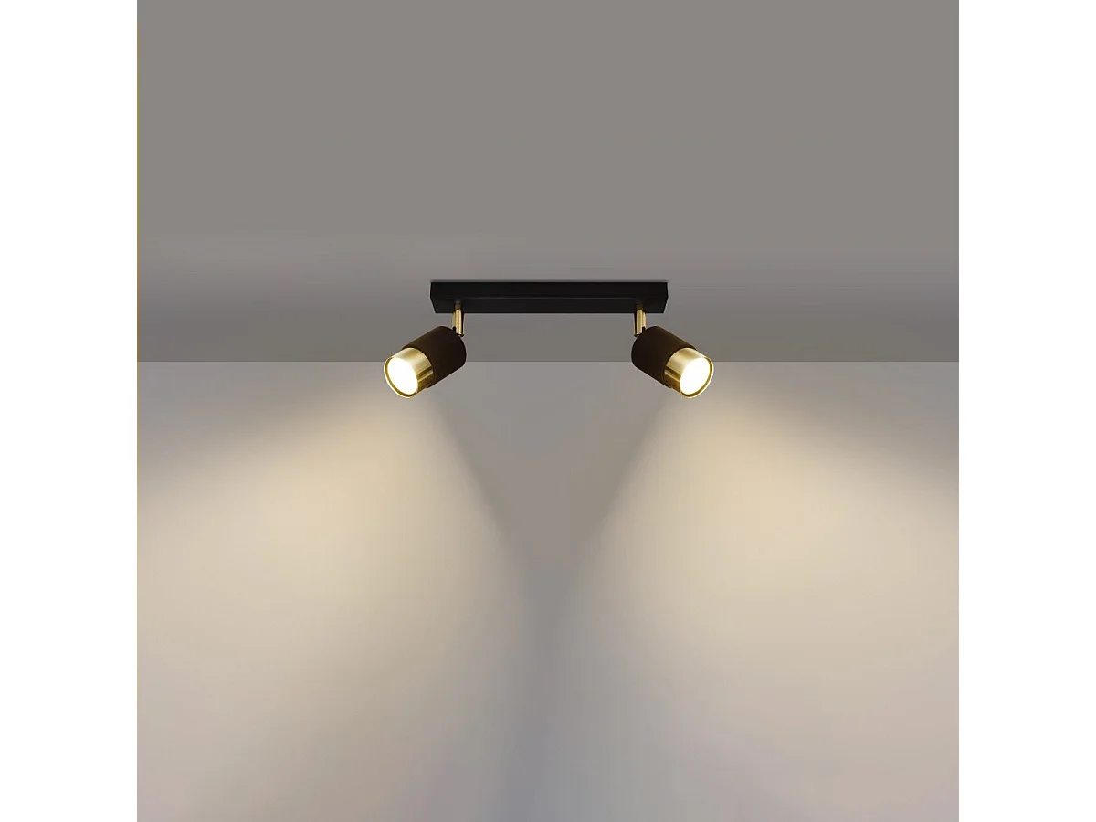 Plafonnier Nereus 2 noir-doré