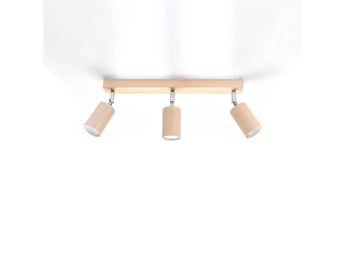 Plafonnier Boreal 3 en bois naturel