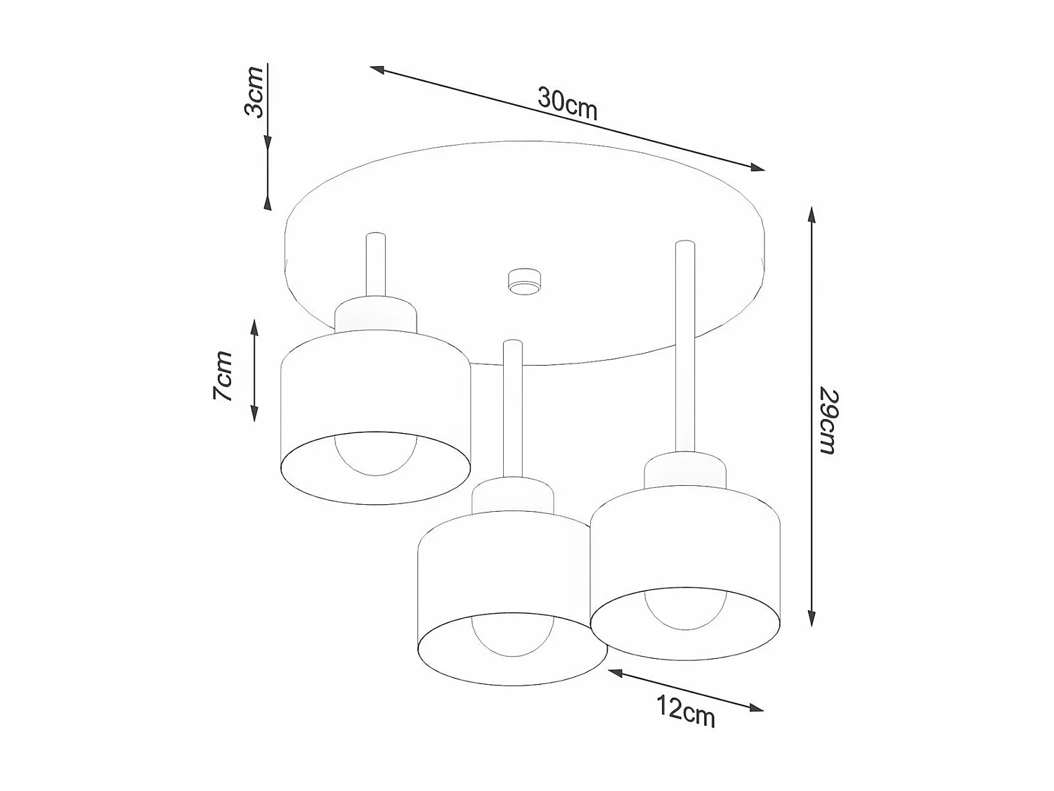 Plafonnier Savitar 3 noir