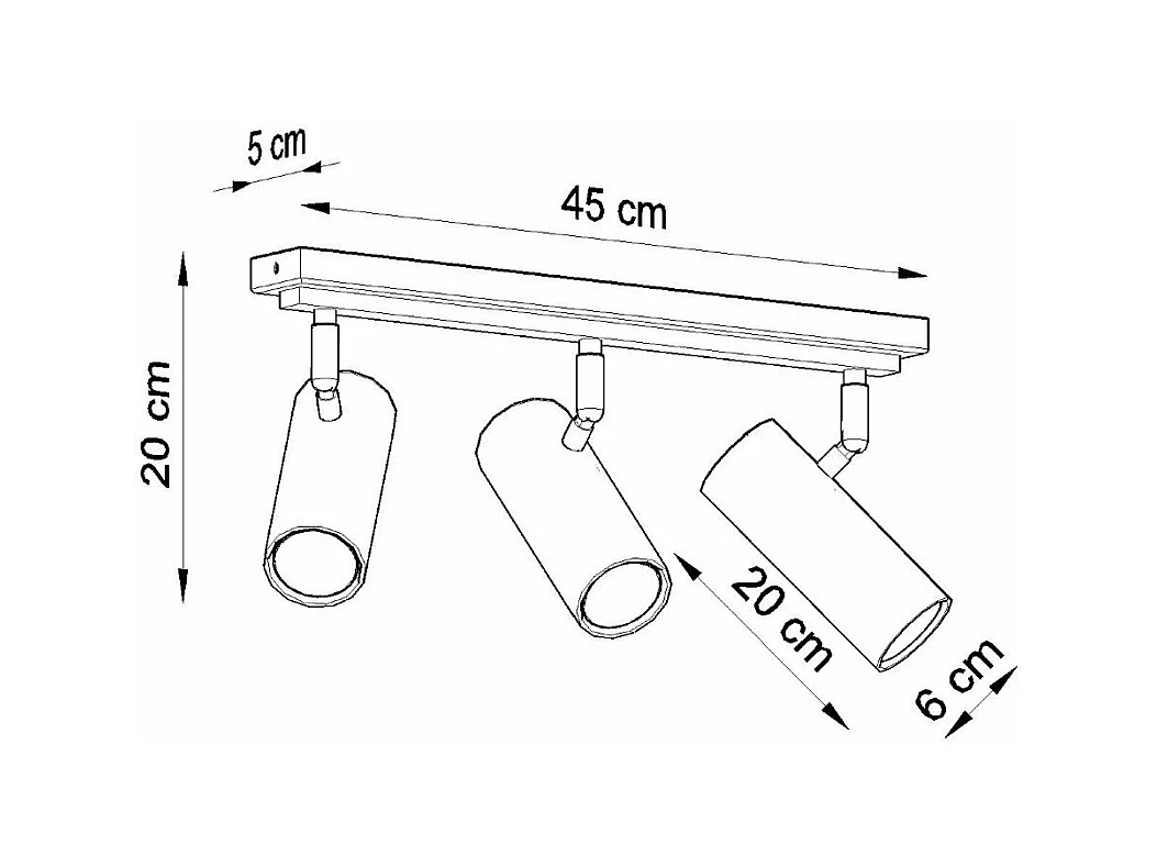 Plafonnier Directional 3 blanc