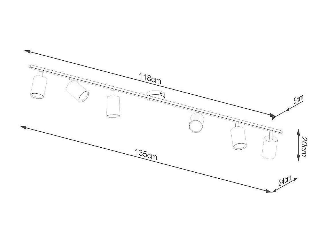 Plafonnier Lucida 6L blanc