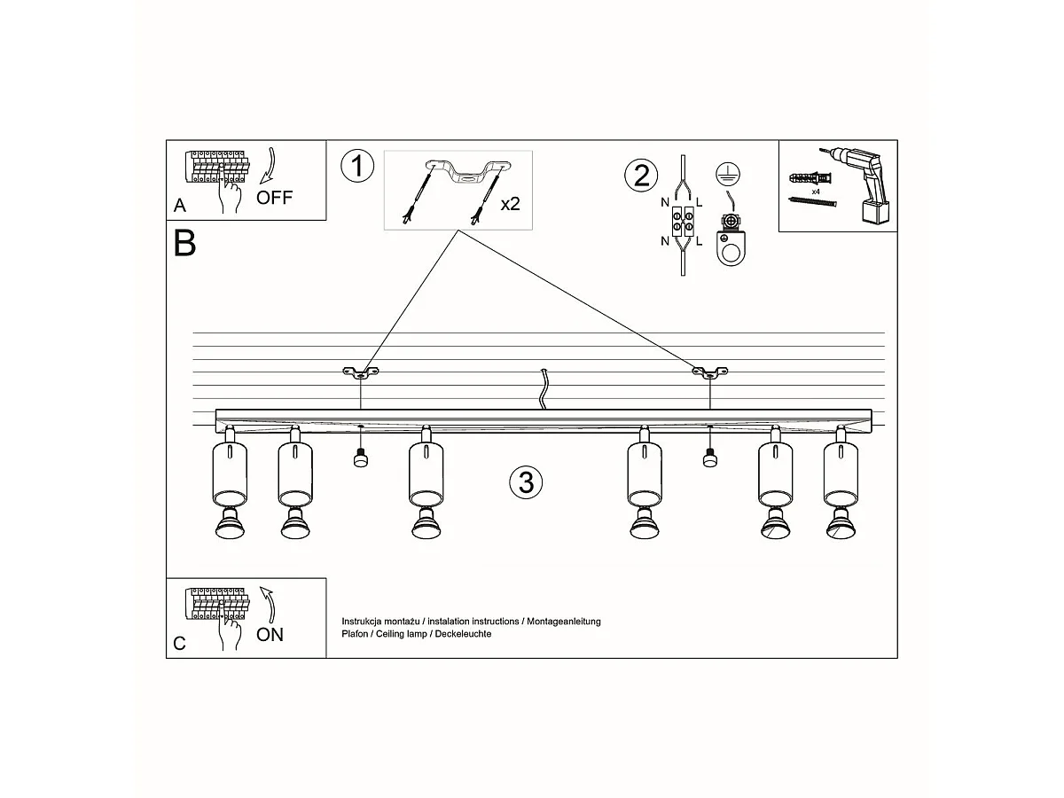 Plafonnier Lysandra 6L chrome