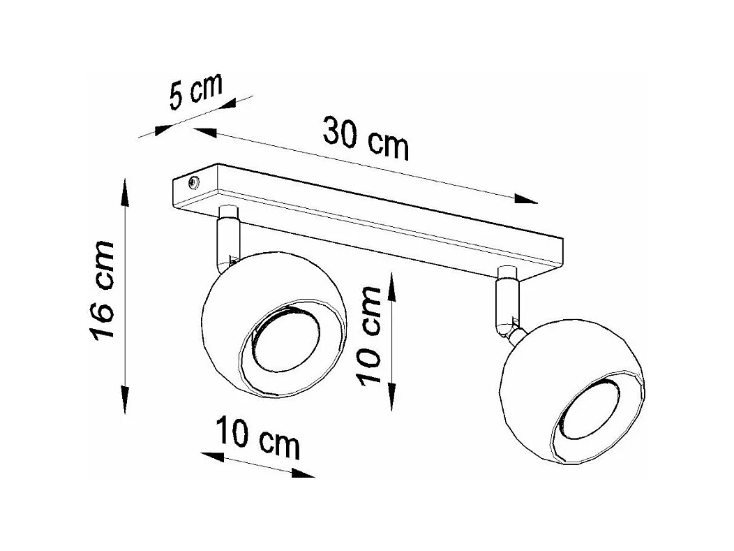 Plafonnier Oculus 2 noir