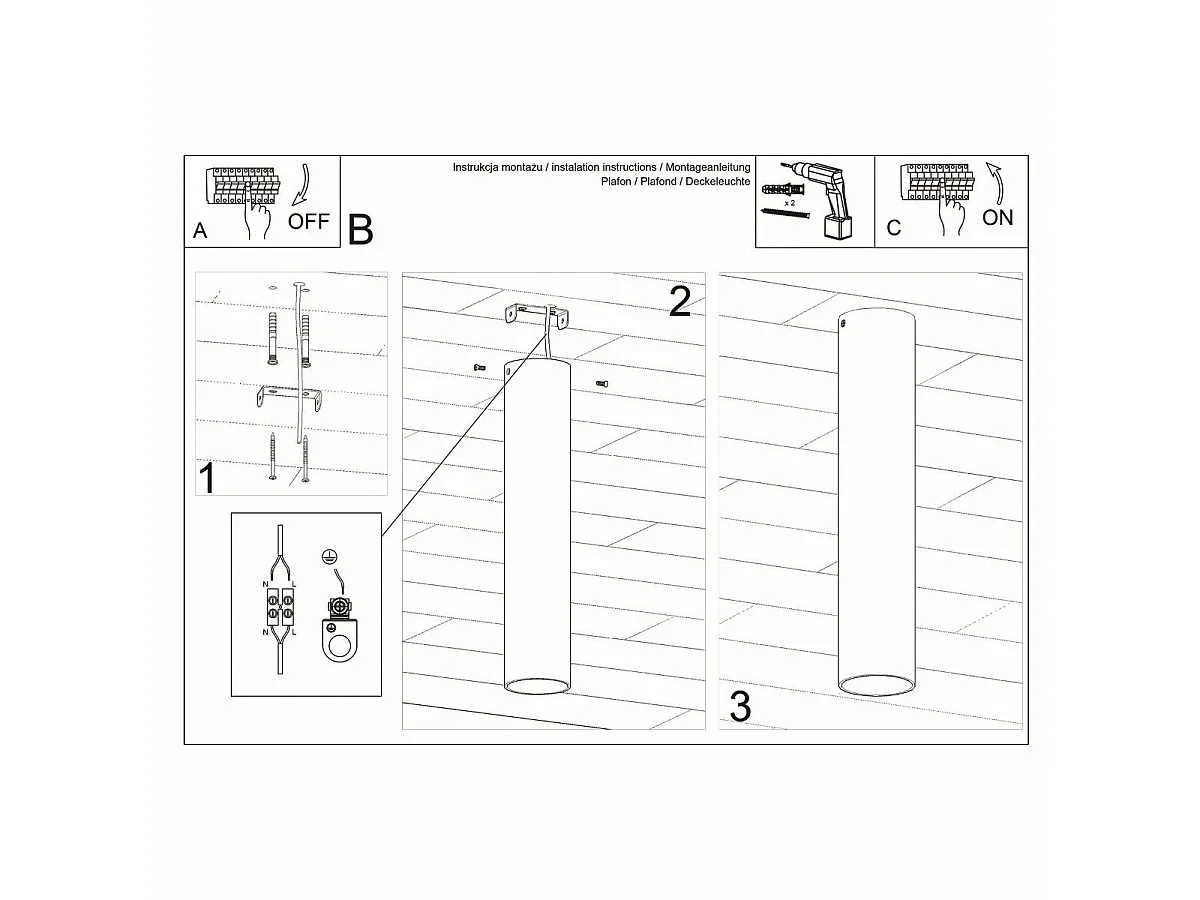Plafonnier Luminis 30 noir