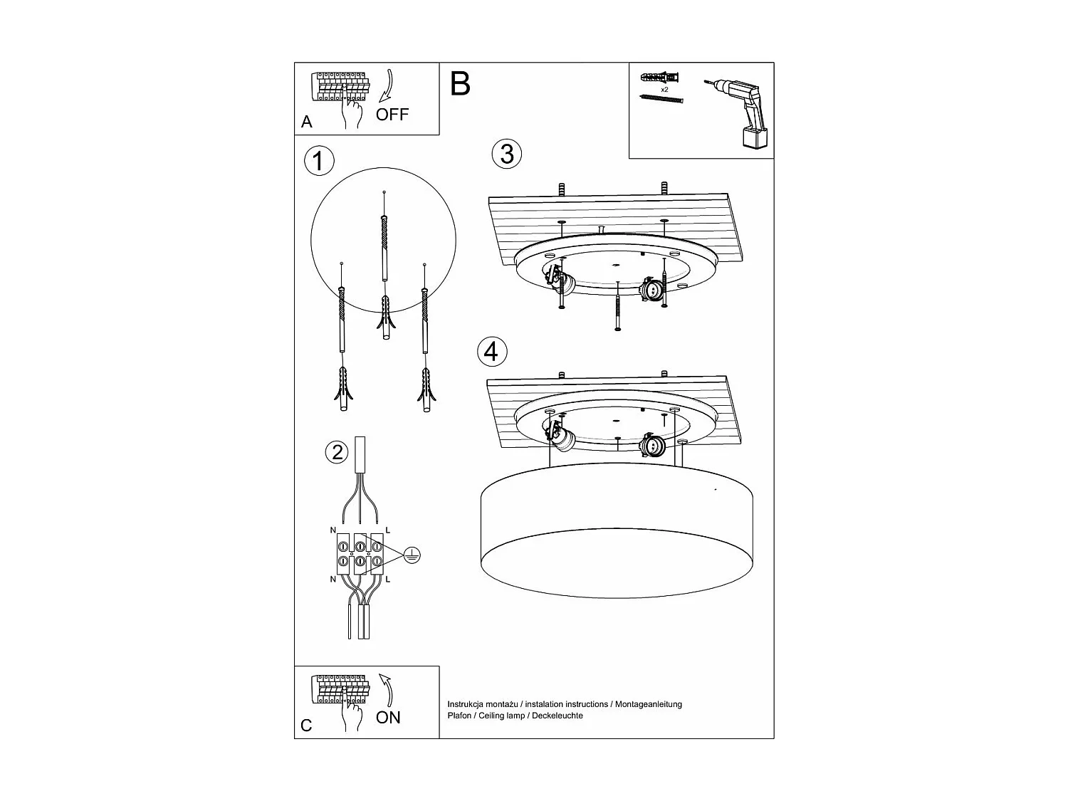 Plafonnier Andromeda 55 noir