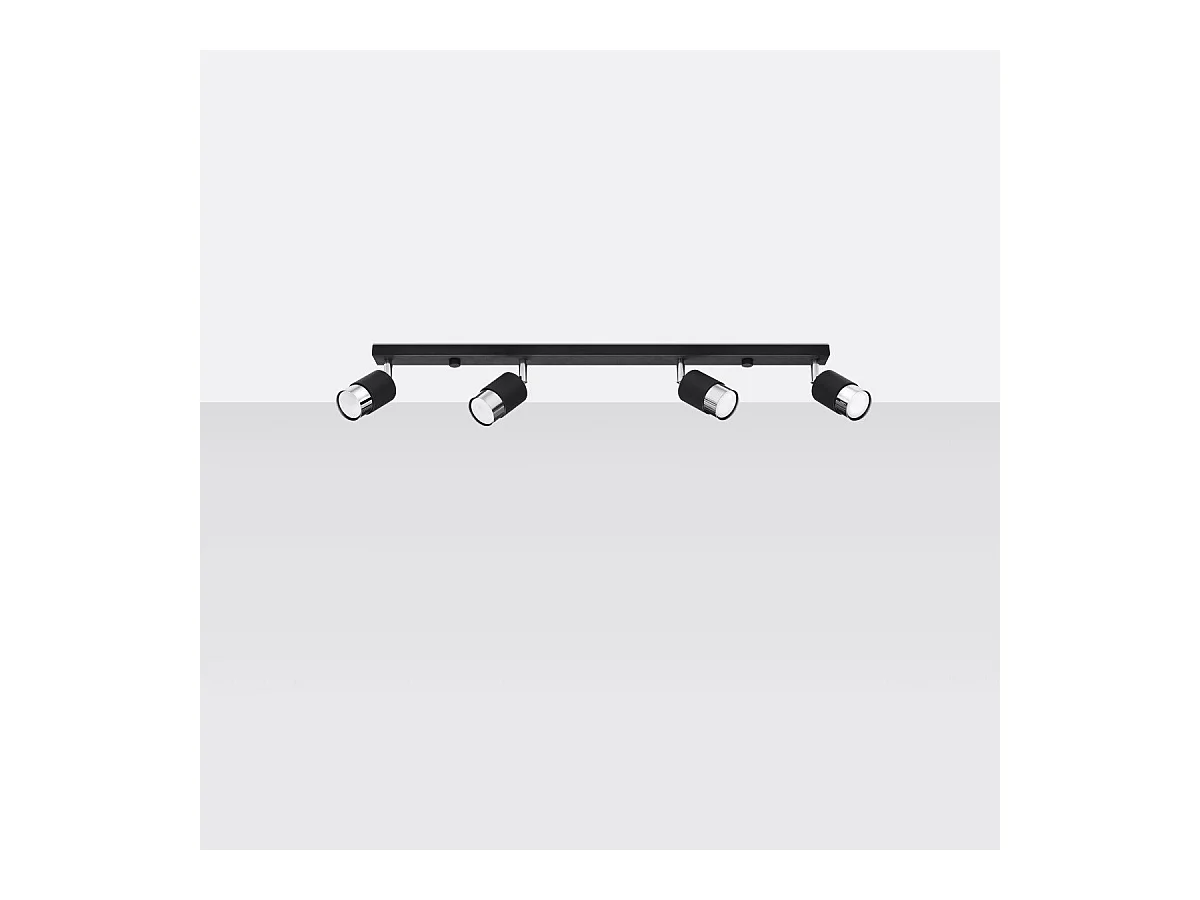 Plafonnier Nereus 4 noir-chrome