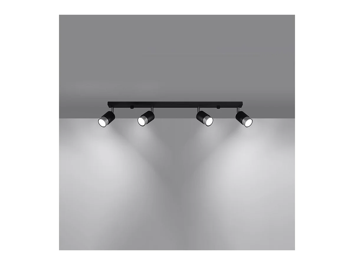 Plafonnier Nereus 4 noir-chrome