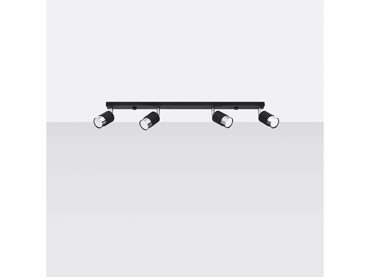 Plafonnier Nereus 4 noir-chrome