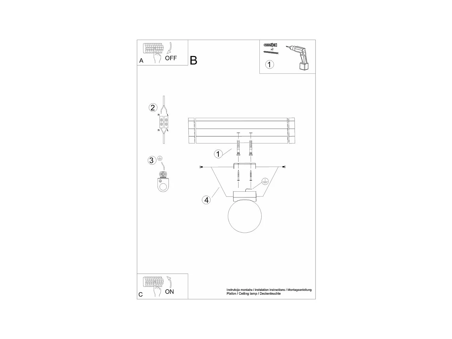 Plafonnier Seraphine 1 blanc