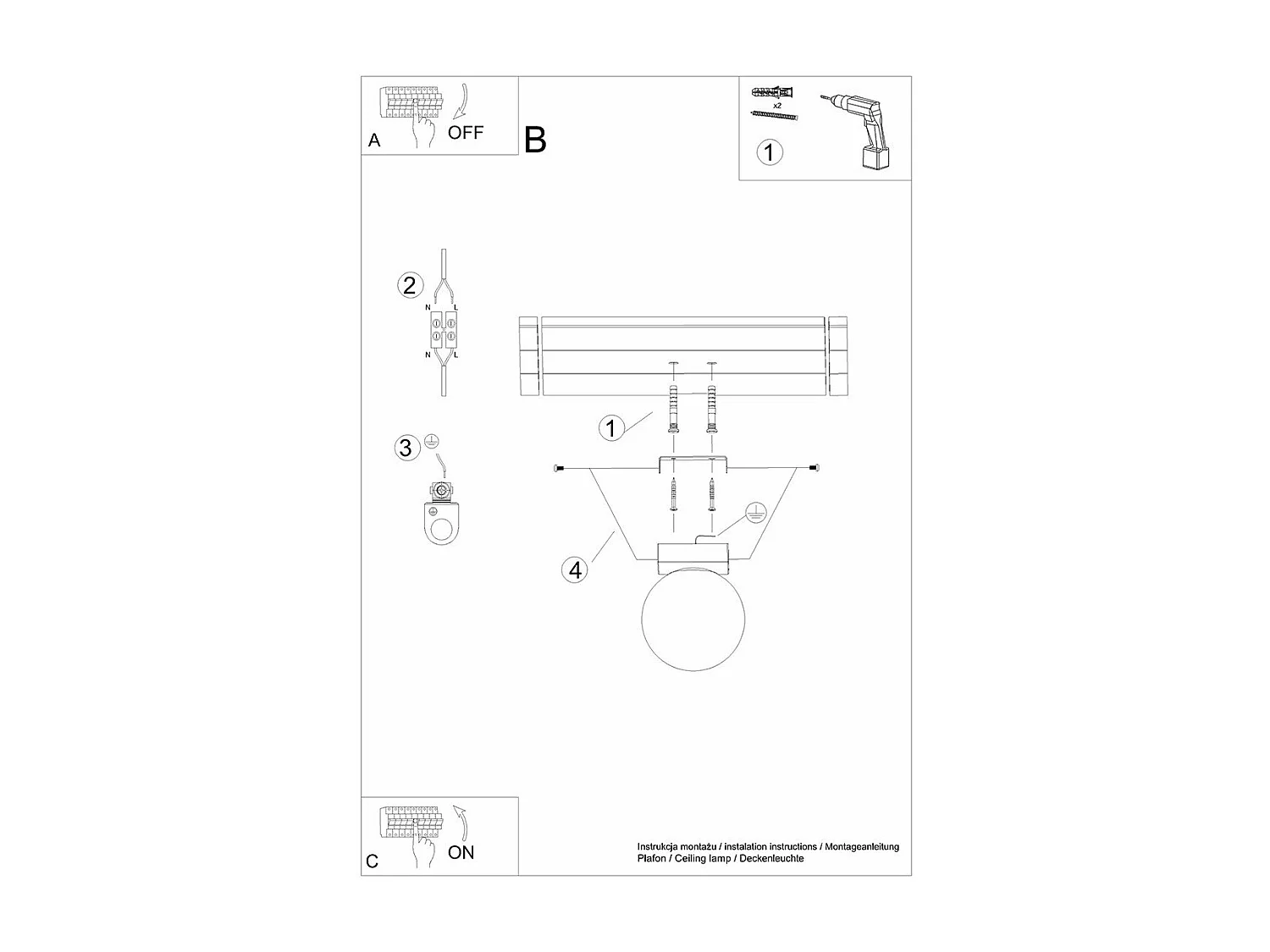 Plafonnier Seraphine 1 blanc