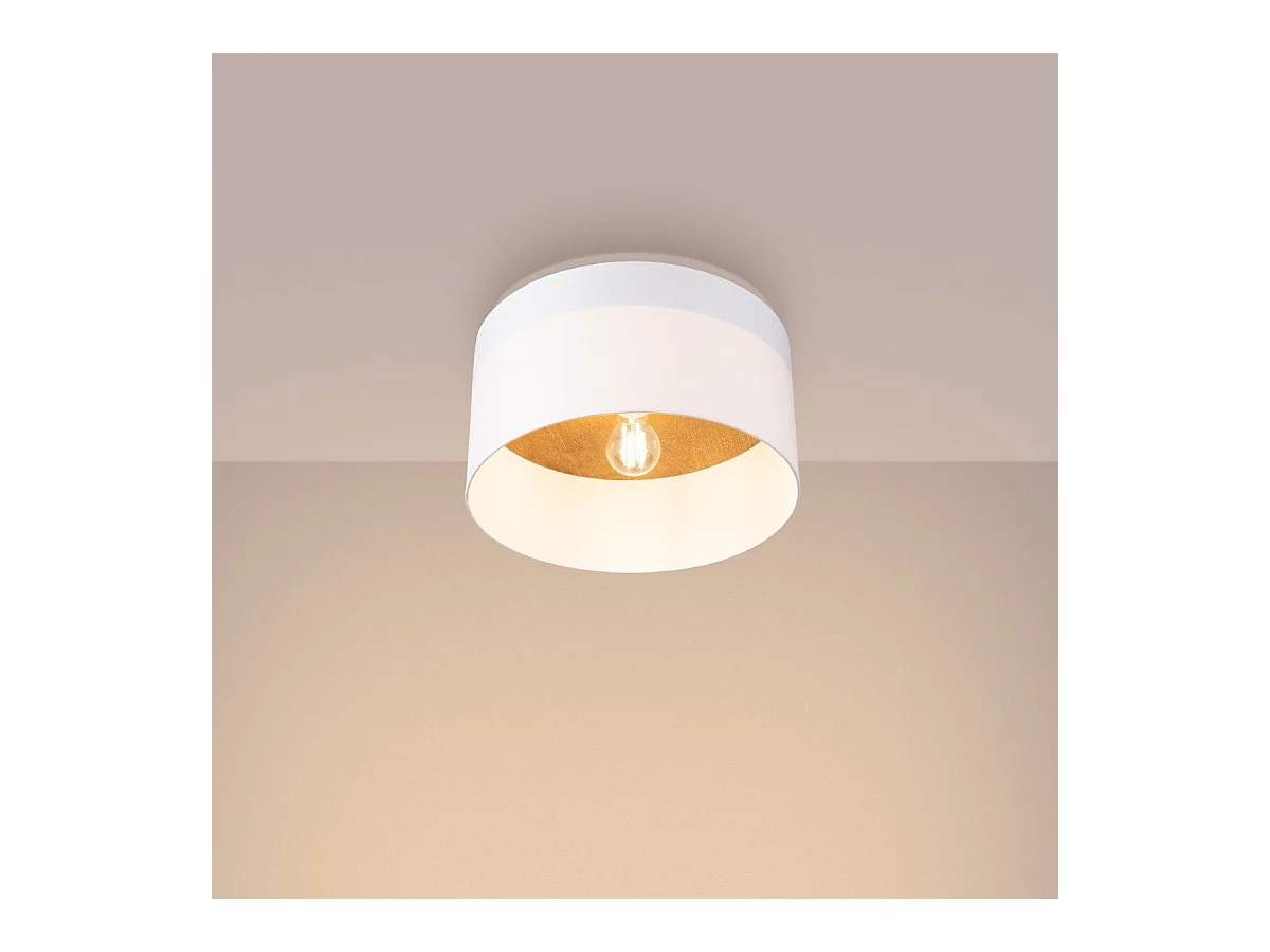 Plafonnier Marisol blanc-marron clair