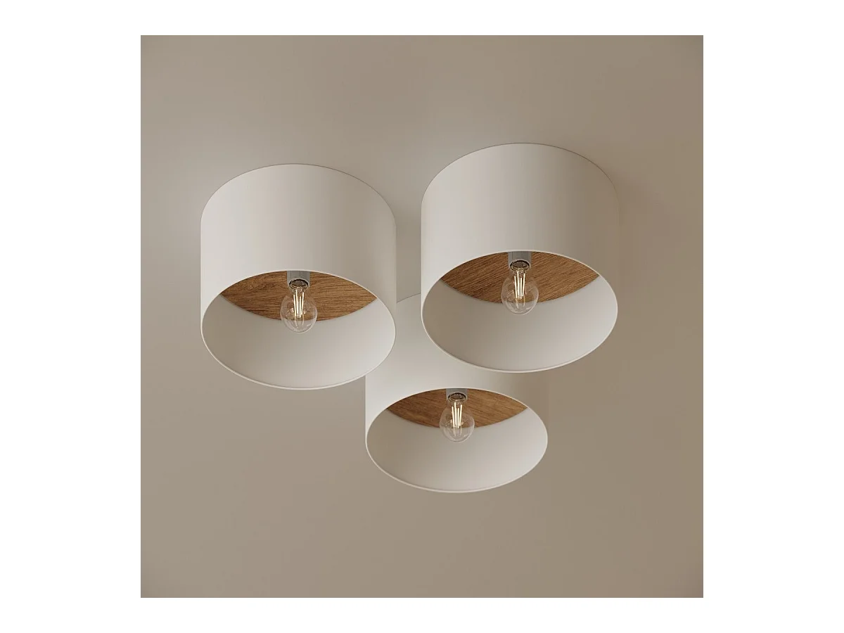 Plafonnier Marisol blanc-marron clair