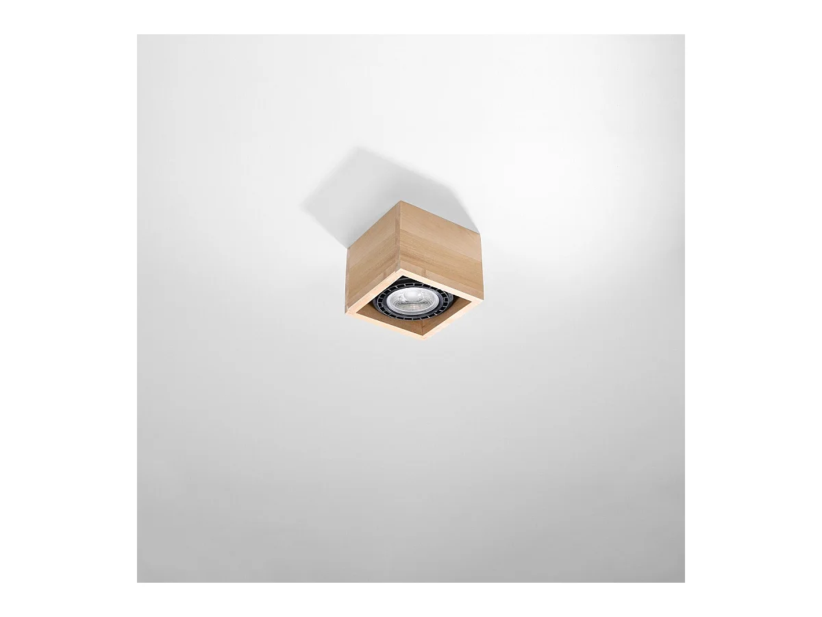 Plafonnier Quatron 1 bois naturel