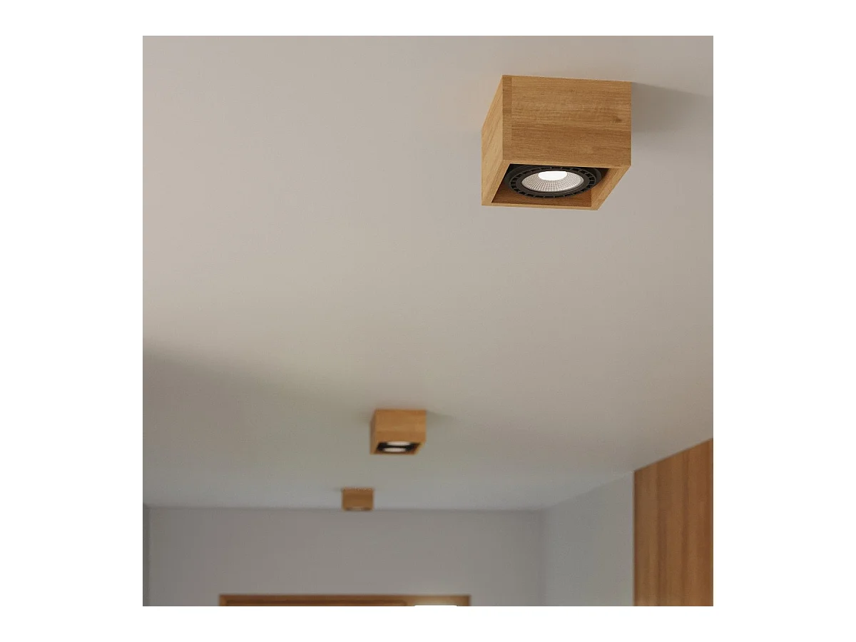 Plafonnier Quatron 1 bois naturel