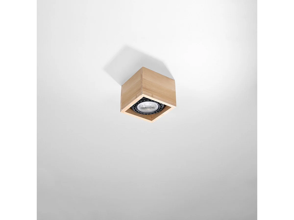 Plafonnier Quatron 1 bois naturel