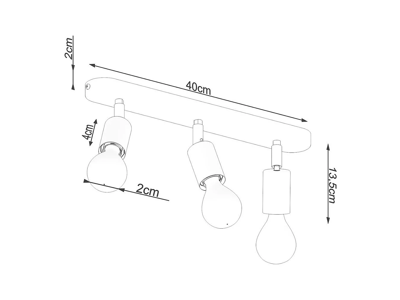 Plafonnier Fornax 3 noir