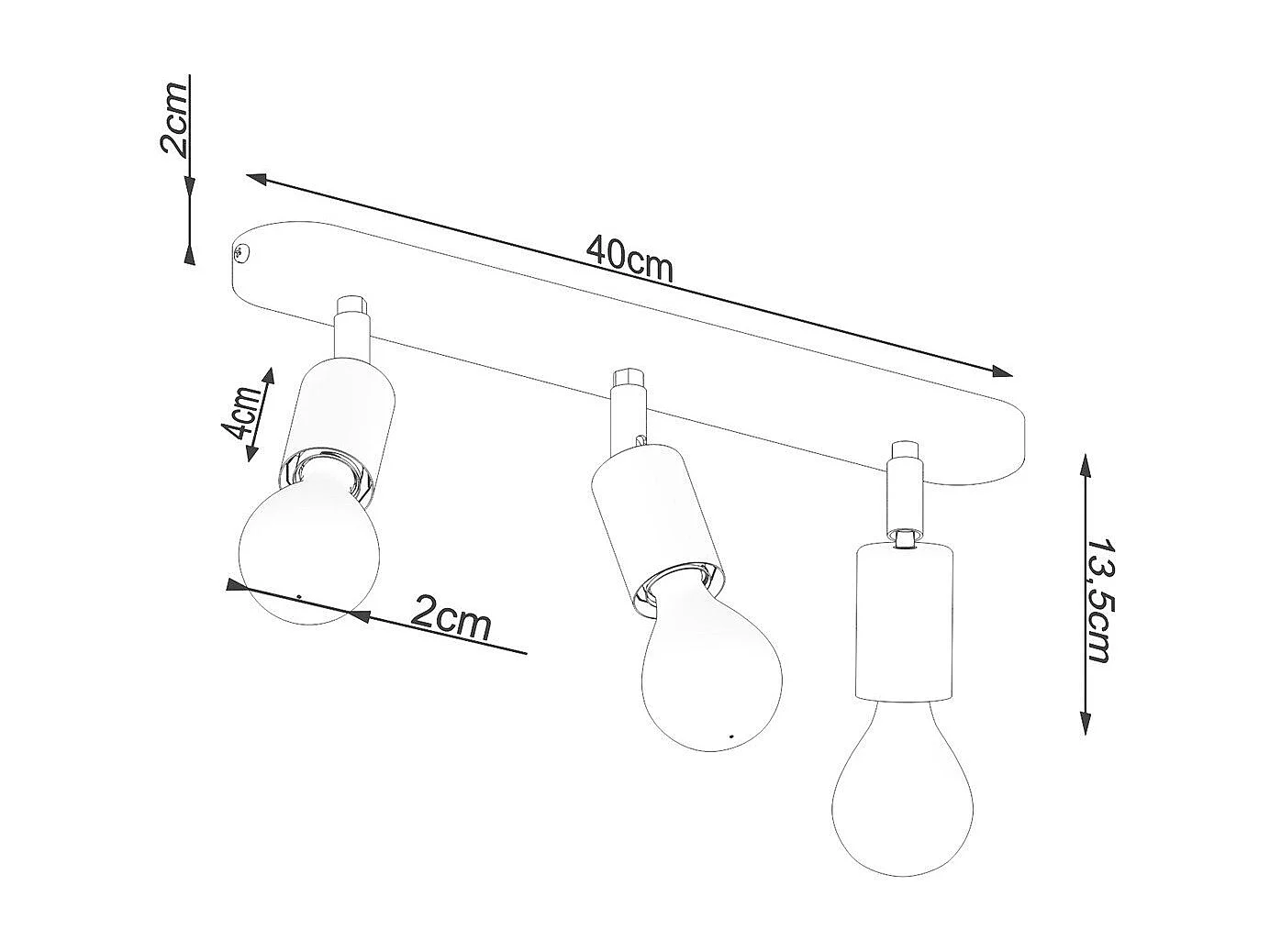 Plafonnier Fornax 3 noir