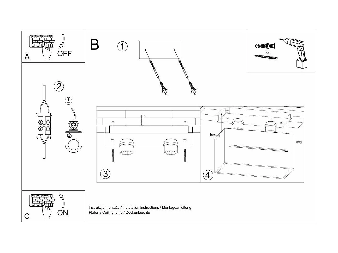 Plafonnier Lunar 2 blanc