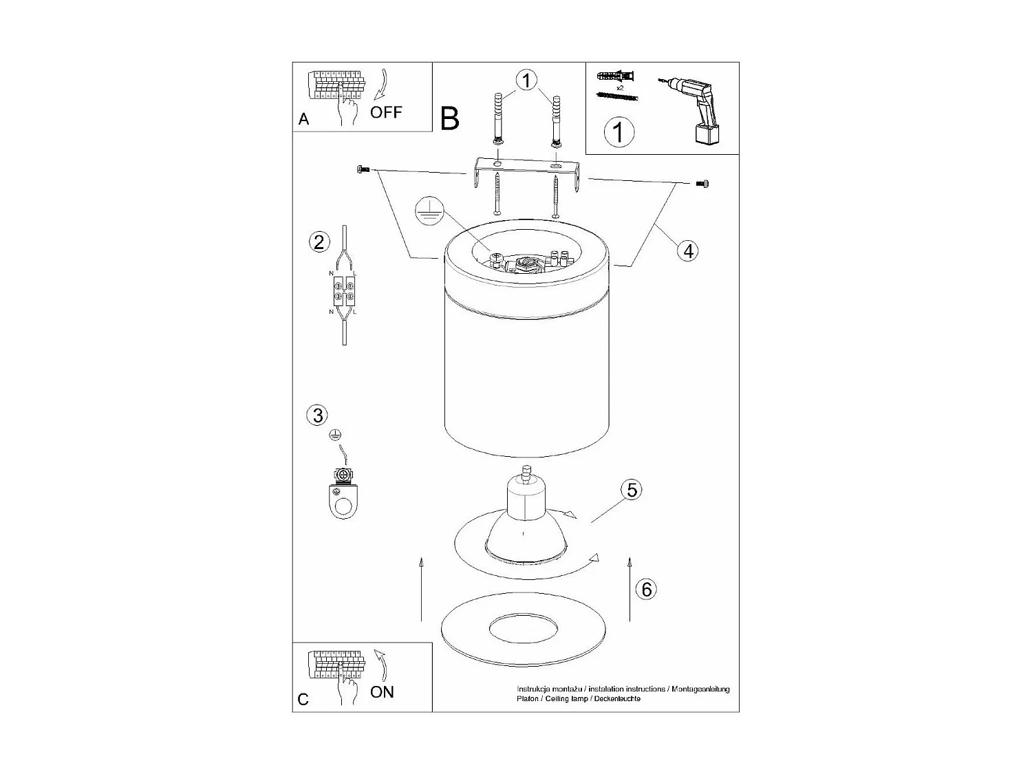 Plafonnier Vesperis blanc