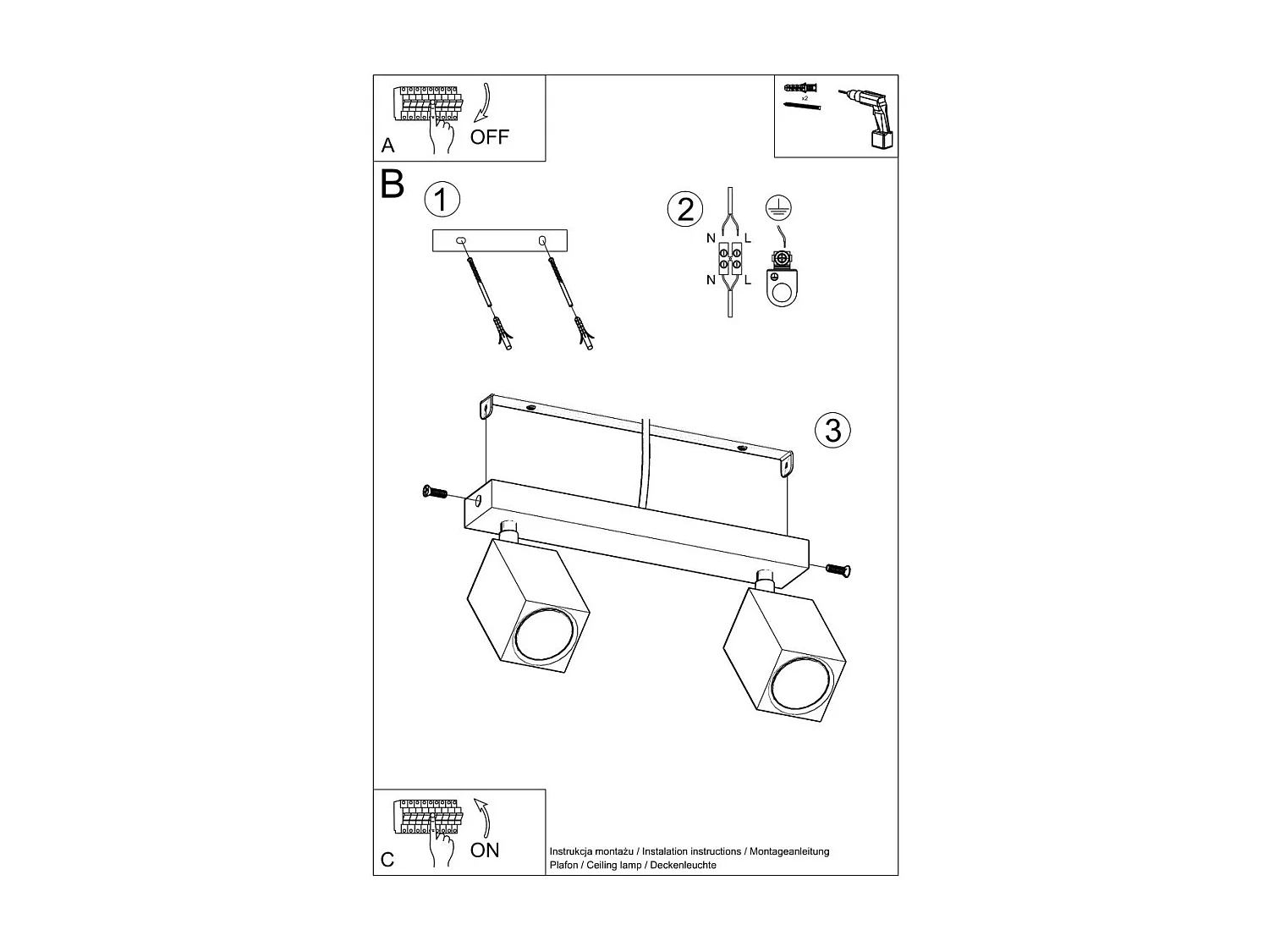 Plafonnier Kepler 2 chêne