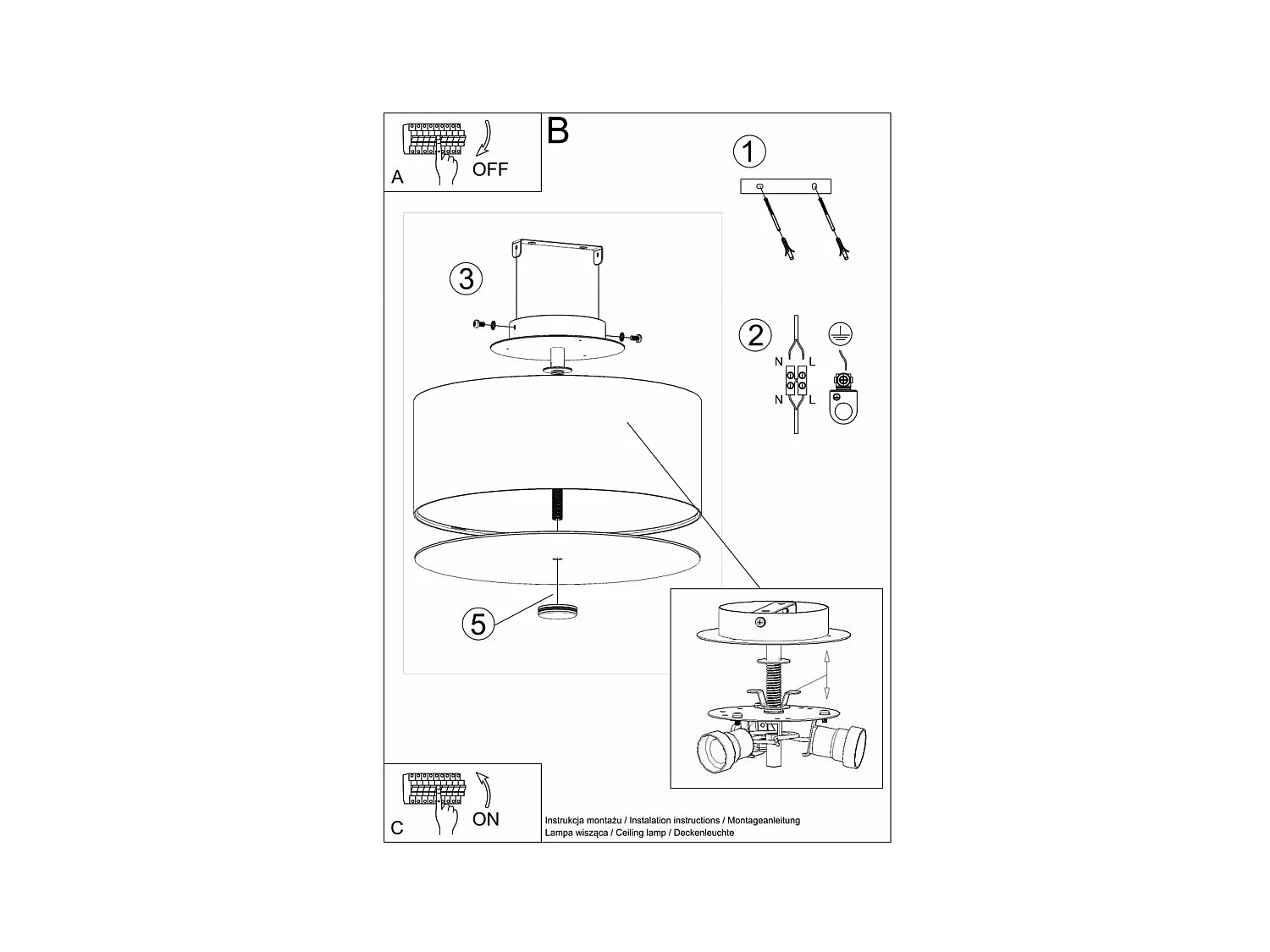 Plafonnier Aspidiske 30 noir