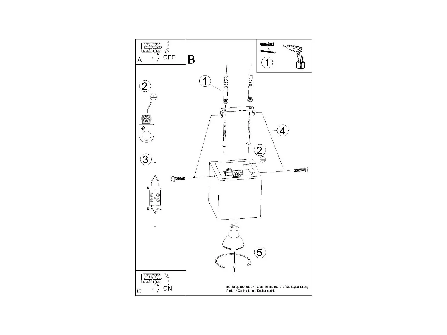 Plafonnier Quasar en béton