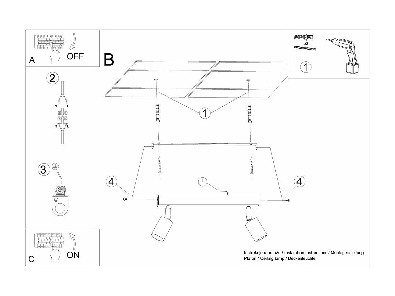 Plafonnier Dior 2 noir