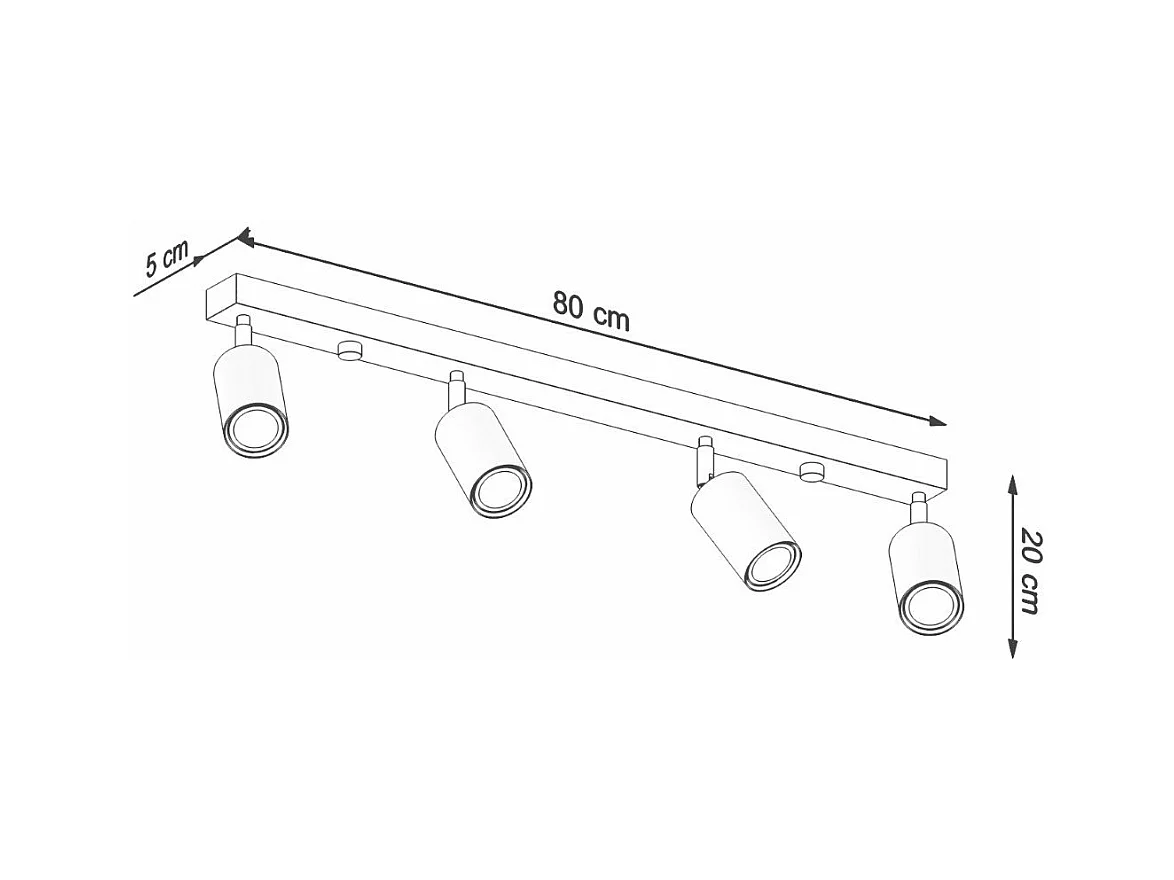 Plafonnier Boreal 4 en bois naturel