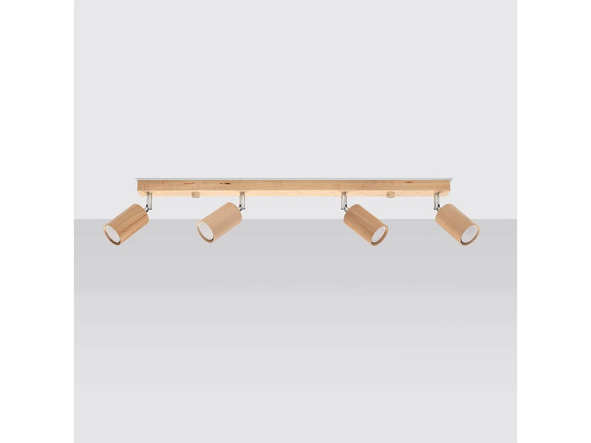 Plafonnier Boreal 4 en bois naturel