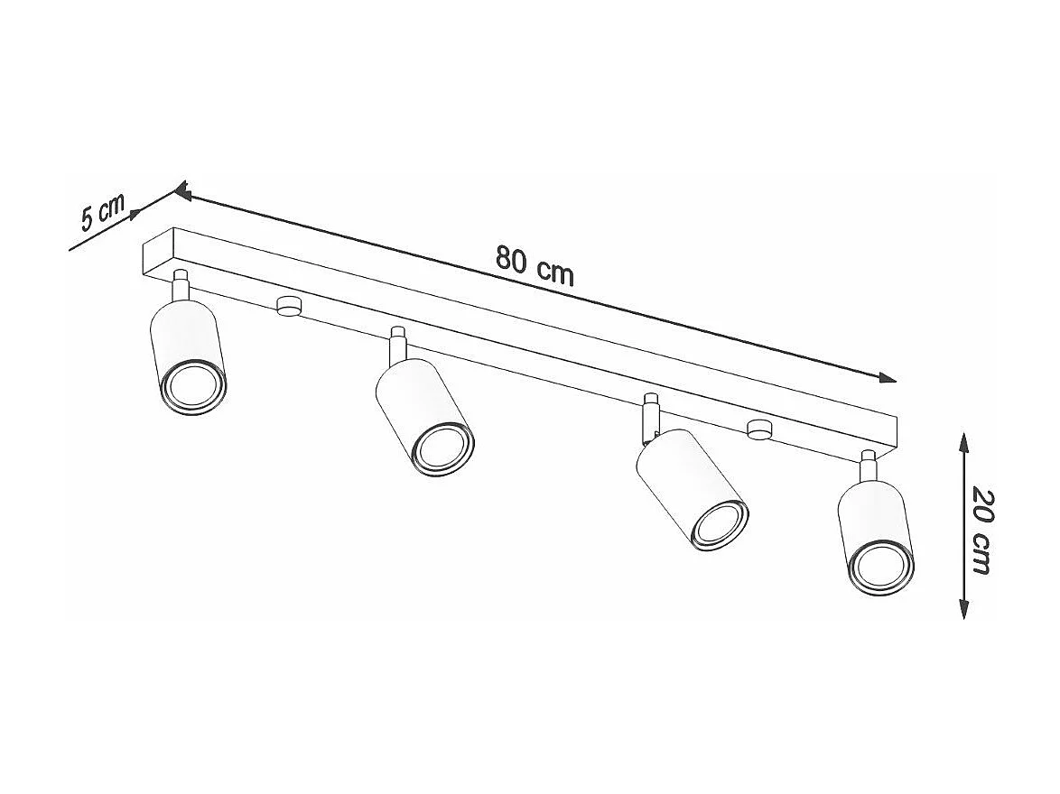 Plafonnier Boreal 4 en bois naturel