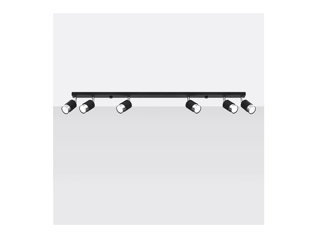 Plafonnier Nereus 6 noir-chrome