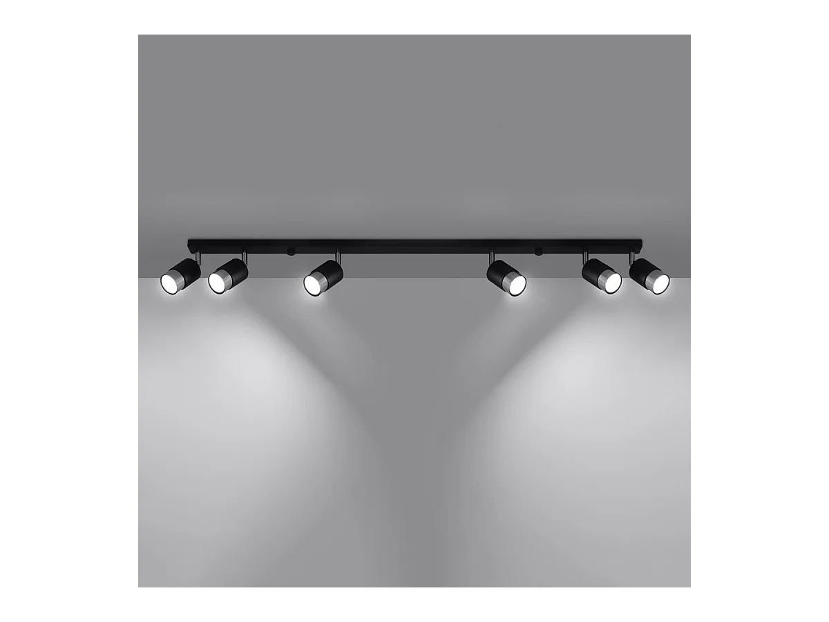 Plafonnier Nereus 6 noir-chrome