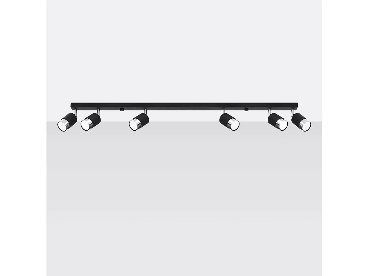 Plafonnier Nereus 6 noir-chrome