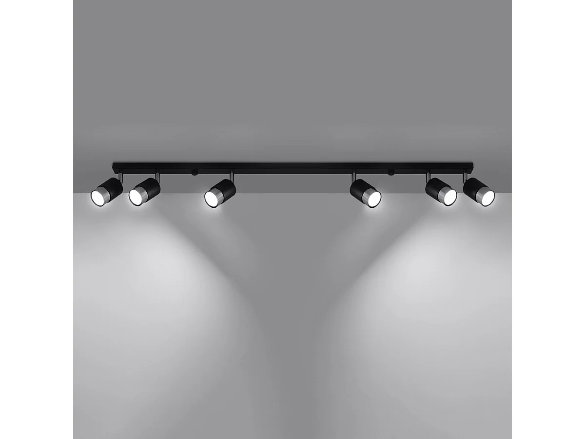 Plafonnier Nereus 6 noir-chrome