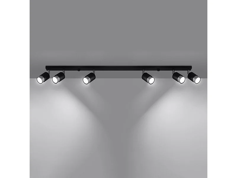 Plafonnier Nereus 6 noir-chrome