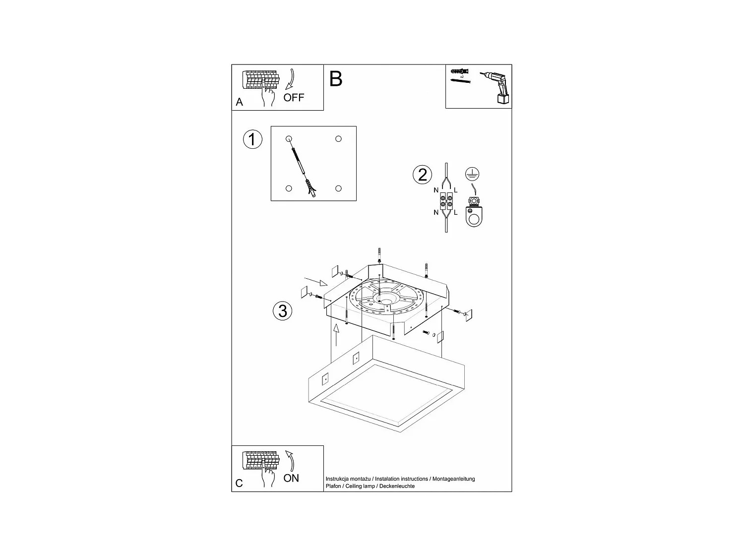 Plafonnier Nyxaria béton