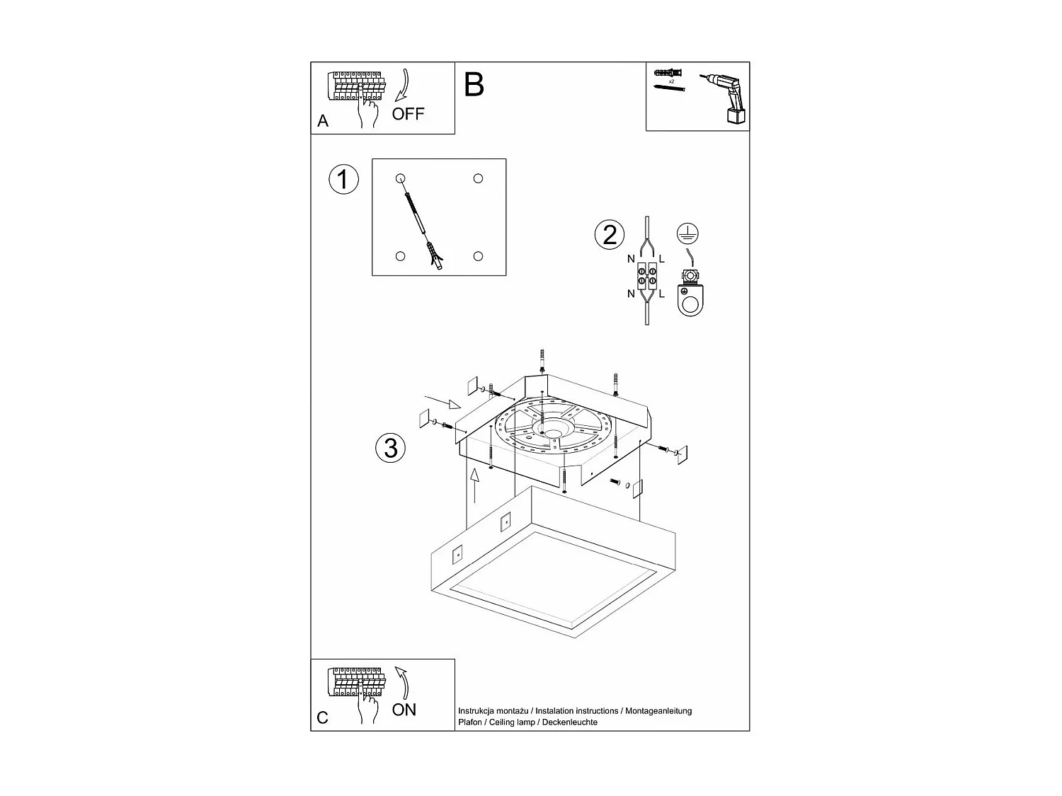 Plafonnier Nyxaria béton
