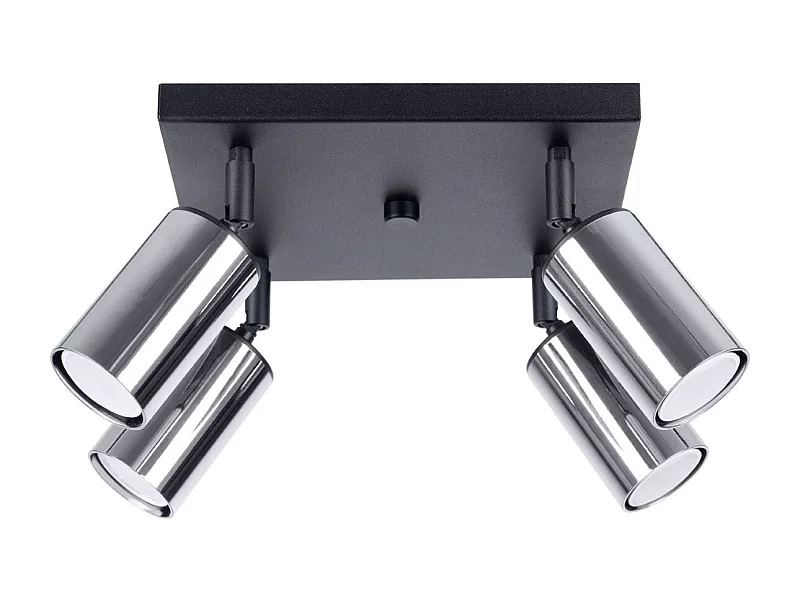 Plafonnier Vespera 4 noir-chrome
