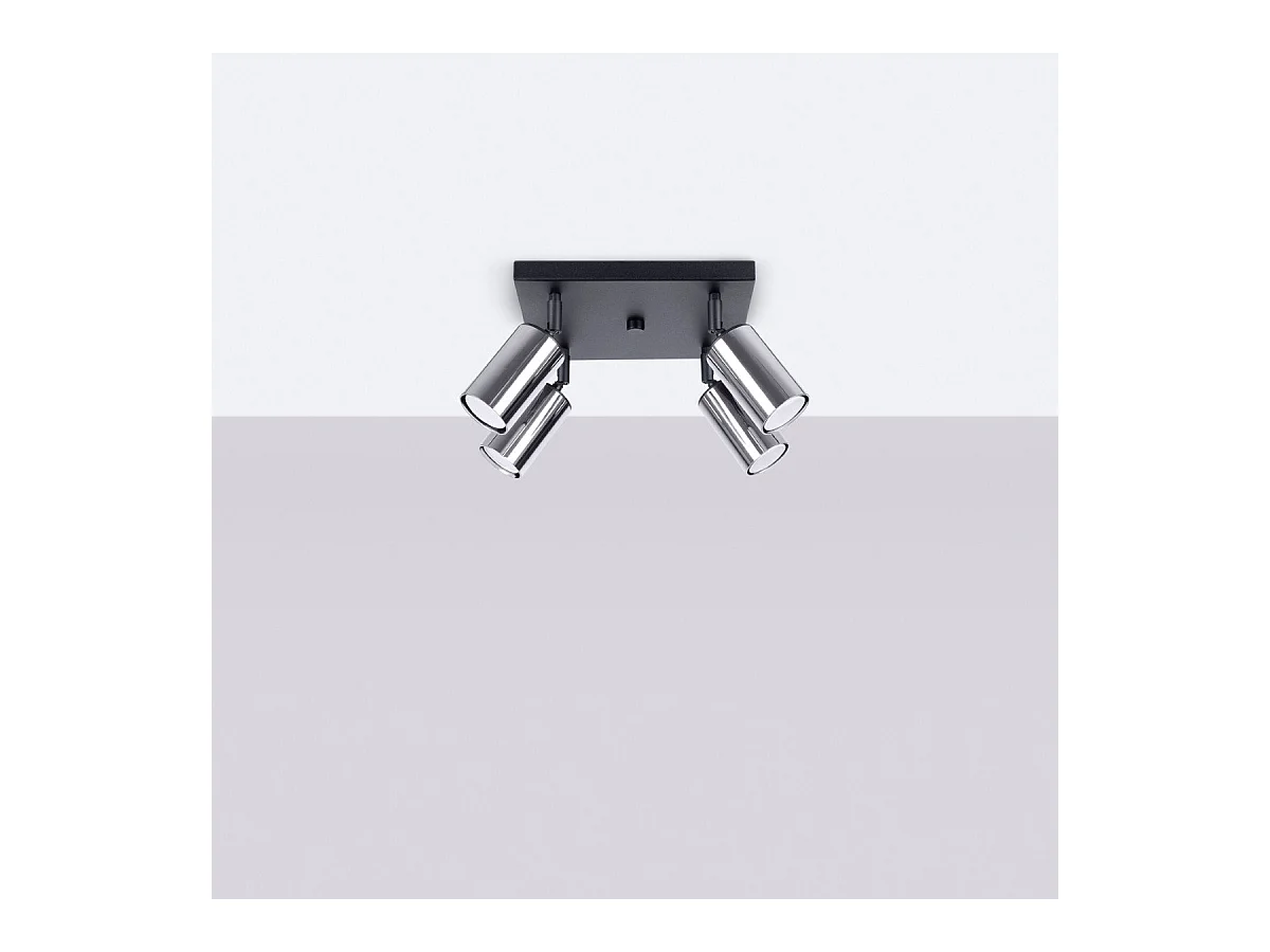 Plafonnier Vespera 4 noir-chrome