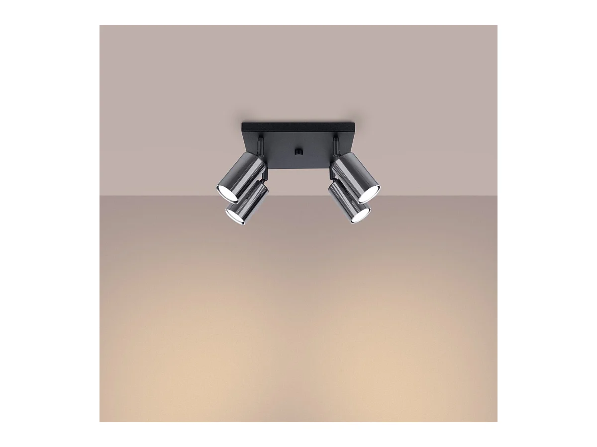 Plafonnier Vespera 4 noir-chrome