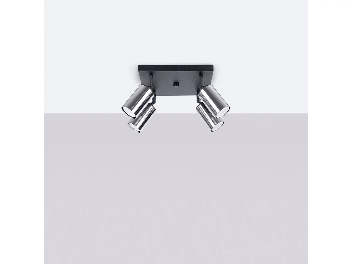 Plafonnier Vespera 4 noir-chrome