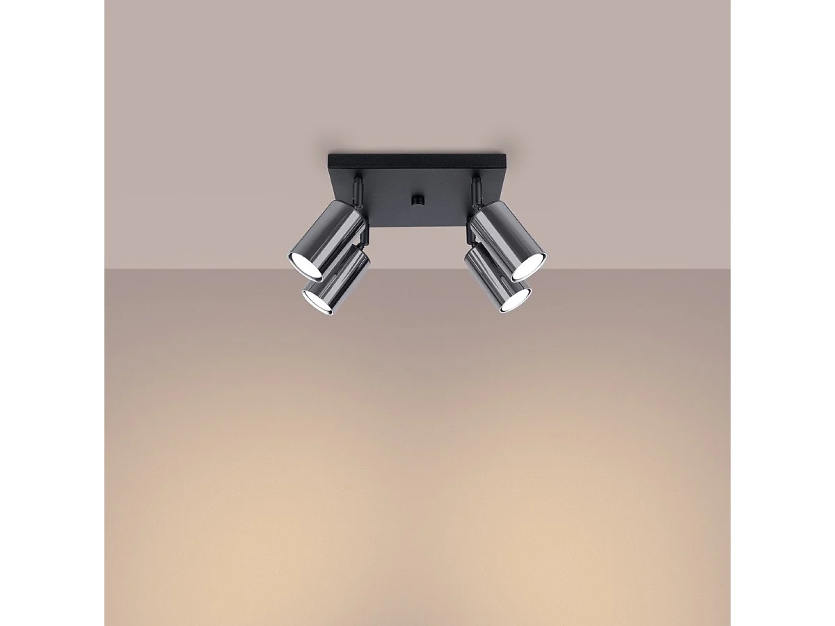 Plafonnier Vespera 4 noir-chrome