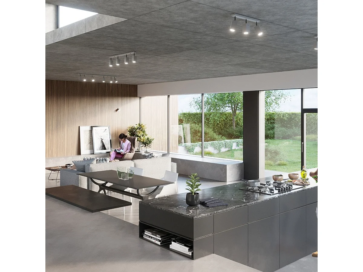 Plafonnier Radiara 6L gris