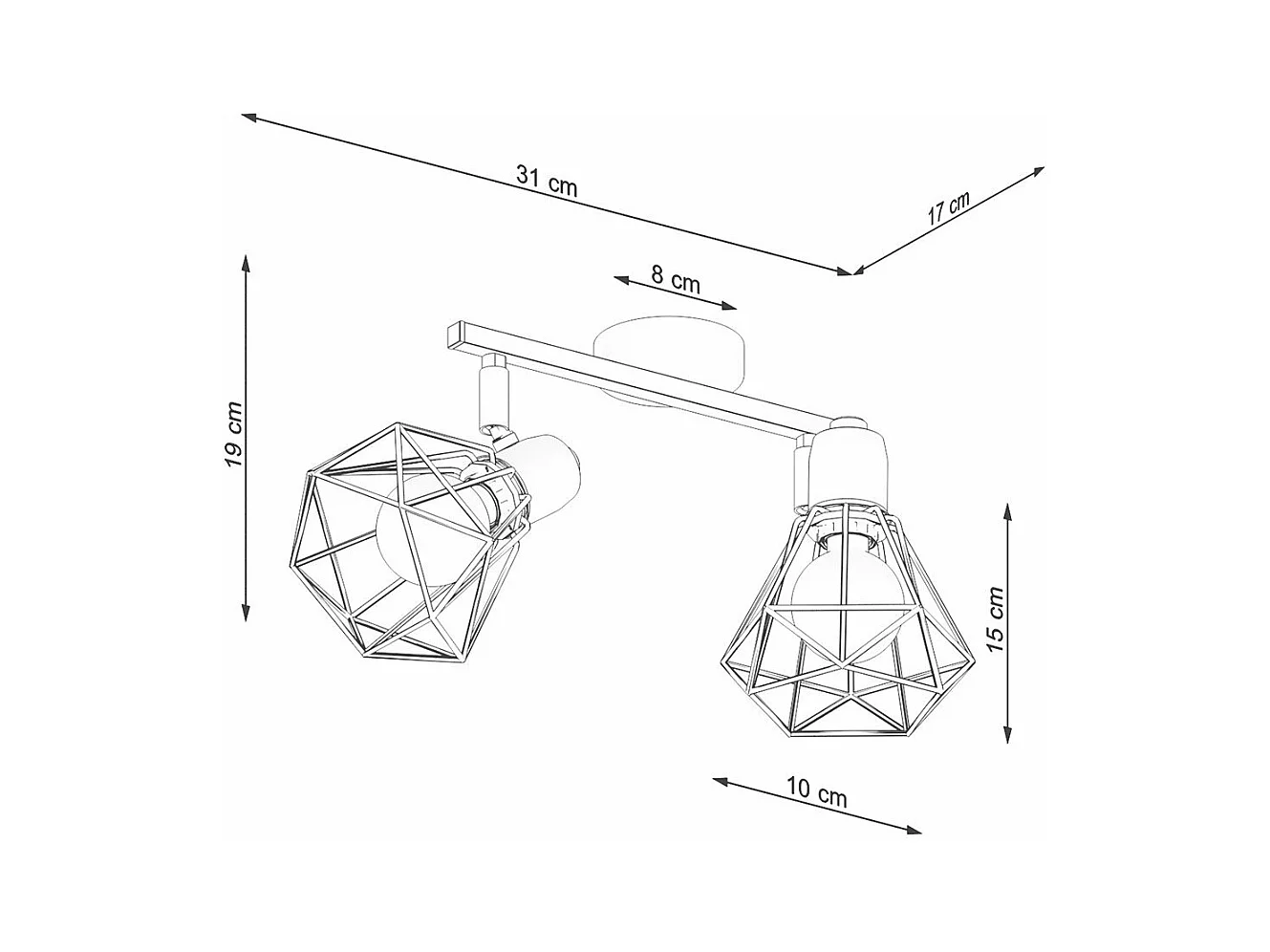 Plafonnier Glisandor 2 blanc