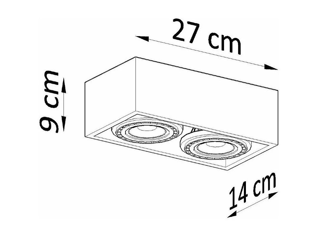 Plafonnier Quatron 2 béton