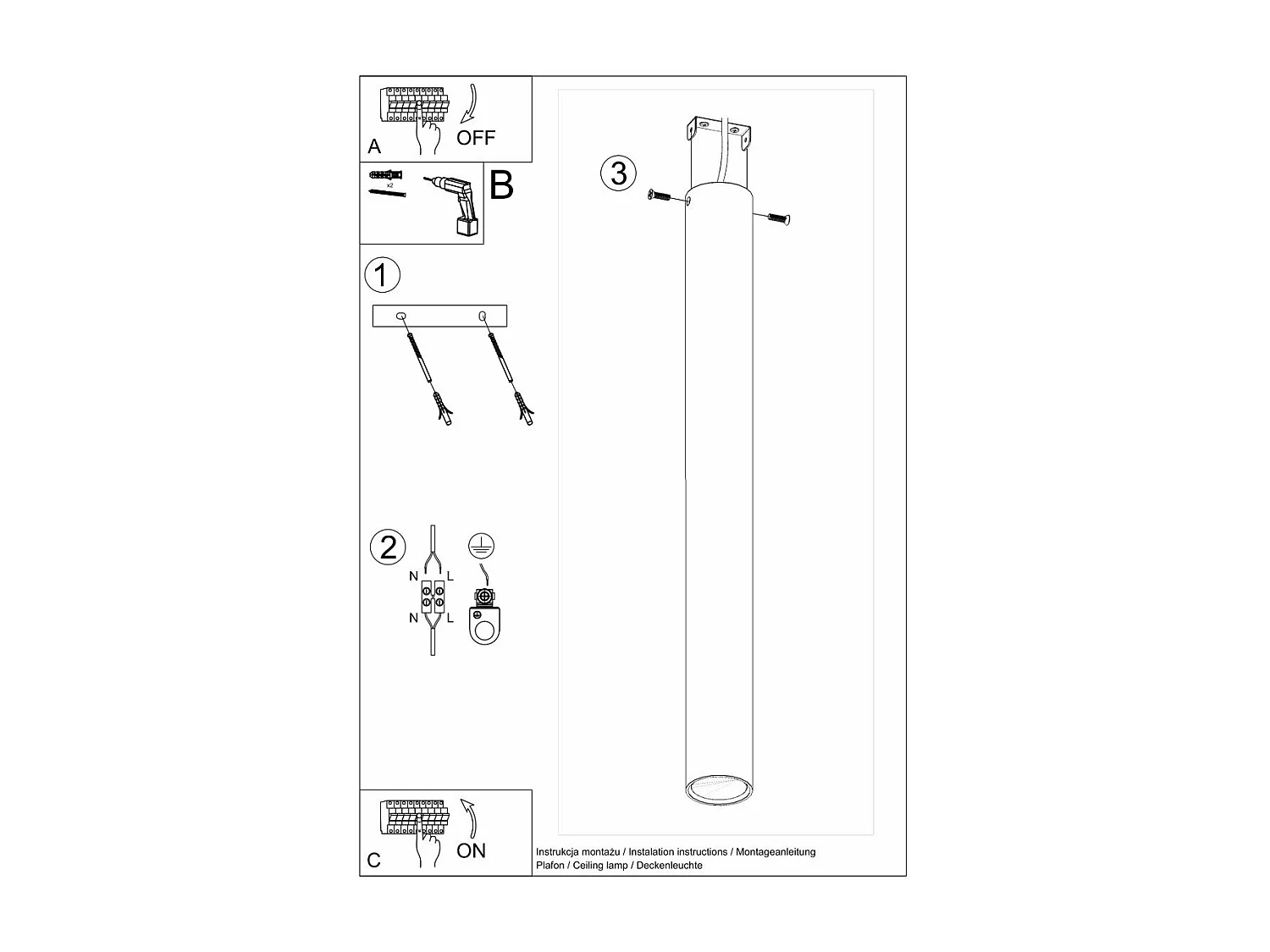 Plafonnier Luminis 60 noir